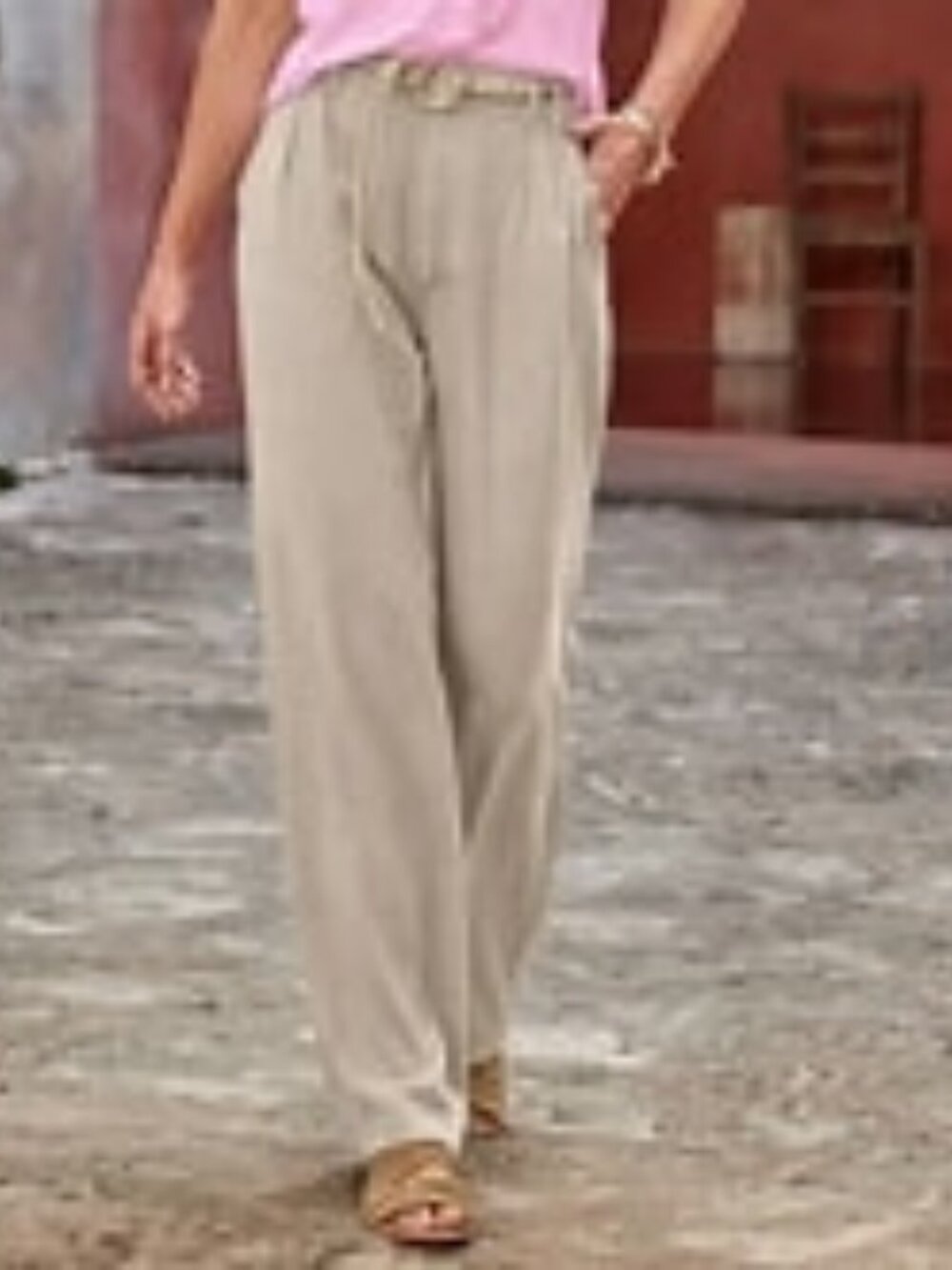 Sundance La Boheme Trouser Natural Lyocell Blend Pants Size 14